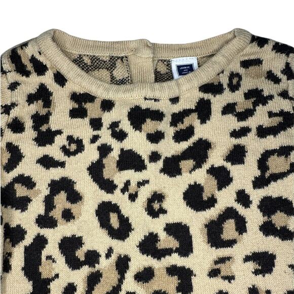 Janie and Jack Leopard Print Sweater Dress Size 3 - Picture 2 of 7